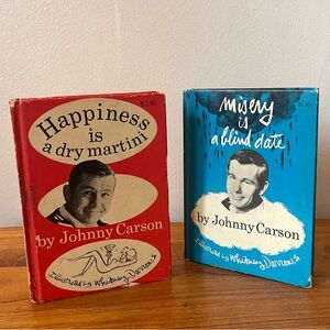 Johnny Carson 1965 Book Set Happiness/Misery One Liners Jokes Ephemera